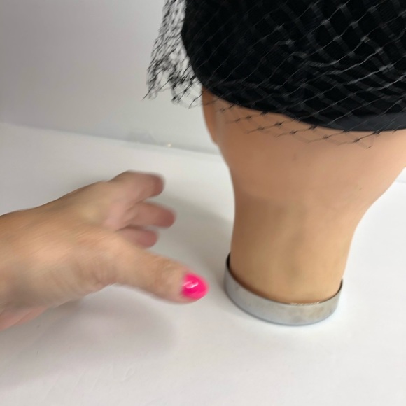 Vintage Retro Jane Morgan Hat Velvet Netting - Picture 5 of 10